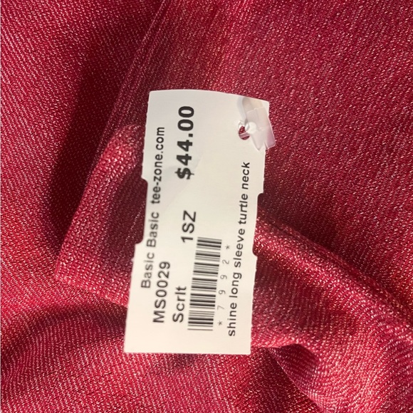 NWT Michael Stars Shiny Red Turtleneck!! - Picture 7 of 9